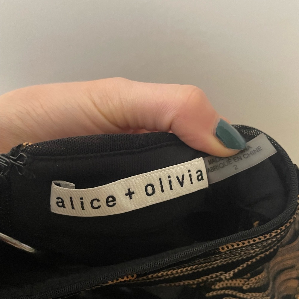 Alice + Olivia Inka Sequin animal print dress 2 - Picture 3 of 5